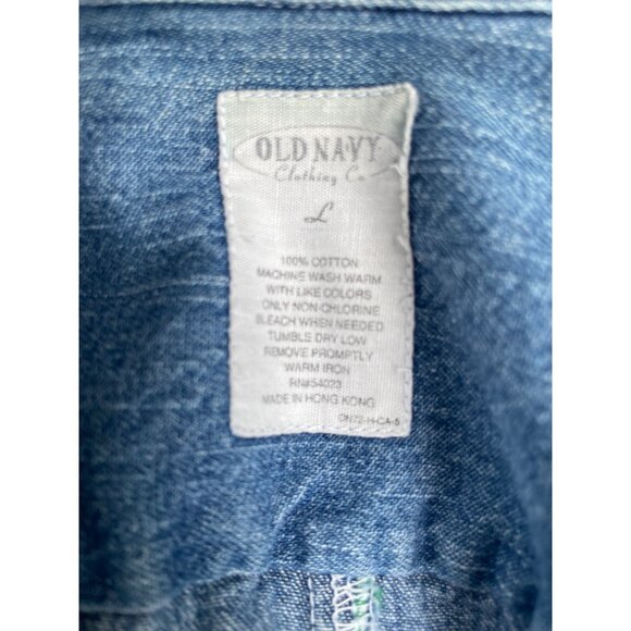 Vintage Old Navy Denim Sleeveless Button-Up Shirt Small - Picture 6 of 6